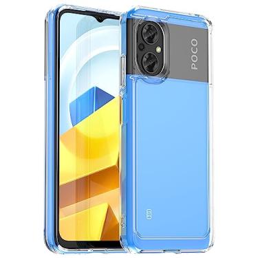 Imagem de HTXWXJC Capa para Xiaomi Poco M5 4G, Capa Poco M4 5G, Capa protetora de tela para Redmi 11 Prime 4G, capa rígida de policarbonato transparente à prova de choque fina para Xiaomi Poco M4 5G