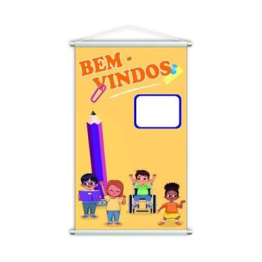 Imagem de Bem Vindos Banner Escolar Infantil Pedagógico 80X50Cm - Plimshop