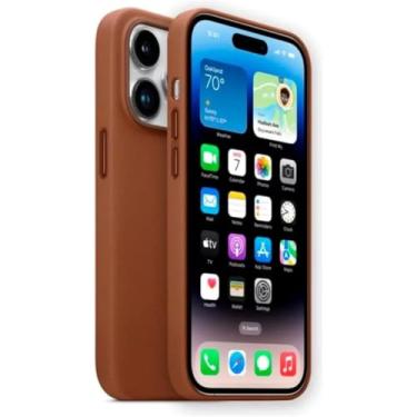 Imagem de Capa Case Capinha De Couro Para iPhone 13 iPhone 13 Pro iPhone 13 Pro Max Premium Compativel Com Magsafe (Marrom, iPhone 13)