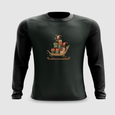 Imagem de Camiseta Manga Longa Elfos do Papai Noel no Trenó - FABRIQUETA, P