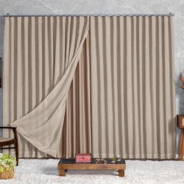Imagem de Cortina Blackout Com Linho 5,00X2,70 Para Varão Duplo - Ludatex