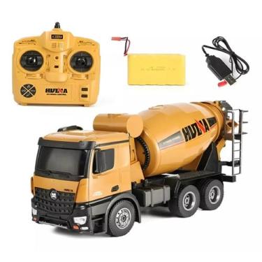 Imagem de Caminhão Cimento Betoneira Controle Remoto 1/14 Huina 1574, Amarelo