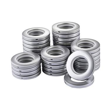 Imagem de Pacote com 32 argolas de cortina, diâmetro interno DeSS 1-9/16" (40 mm) anéis de ilhós para cortina Nanoscale anel romano de baixo ruído, Matt Silver, 1
