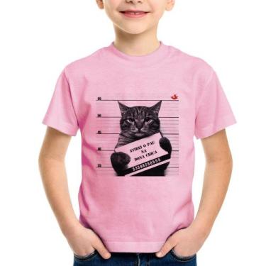 Imagem de Camiseta Infantil Atirei o pau na Dona Chica - Foca na Moda, Rosa bebê