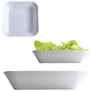 Imagem de Saladeira Branca Pote Bowl em Melamina Plástico Tigela 20cm - Best