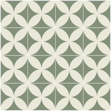 Imagem de Papel de parede verde bege Peel and Stick Wallpaper Boho 43 cm × 497 cm papel de contato geométrico verde moderno para armários autoadesivo papel de parede removível para banheiro cozinha Backsplash