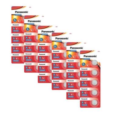 Imagem de Kit 6 Cartelas Baterias Panasonic CR2025 3V 30 unidades