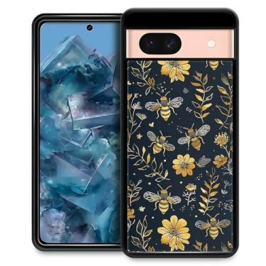 Imagem de Goodsprout Capa compatível com Google Pixel 8A, estampa floral de abelha amarela vintage, design incrível, à prova de choque, antiarranhões, capa traseira rígida de policarbonato para Google Pixel 8A