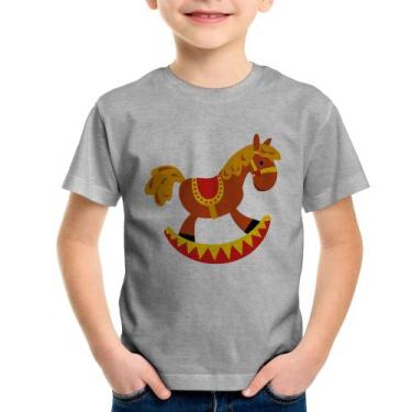 Imagem de Camiseta Infantil Cavalo Balanço - Foca na Moda, Cinza, 6