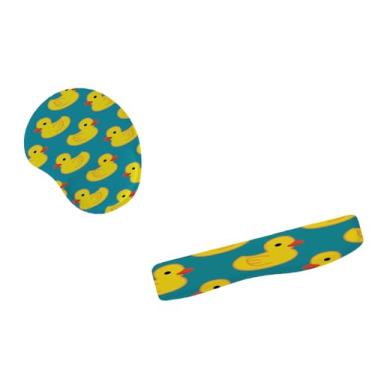 Imagem de Kit Mouse Pad E Apoio Teclado Ergonômico Pato De Borracha