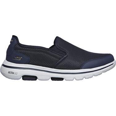 Imagem de Tênis Go Walk 5 - Delco, Skechers, Masculino, Azul Escuro/Cinza Escuro, 39