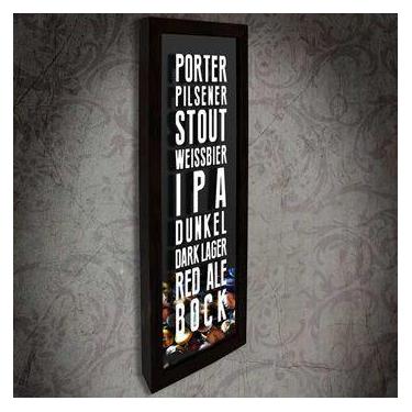 Imagem de Quadro Porta Tampinhas Slim Tiipos de cerveja 4 - Quadro Novo, 26 x 64