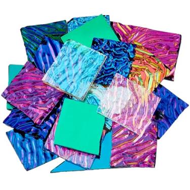 Imagem de Beebeecraft COE90 Folhas de vidro fusível 112 G de sucata de vidro dicroico peças de arte para forno de micro-ondas cores mistas para fabricação de joias, artesanato DIY