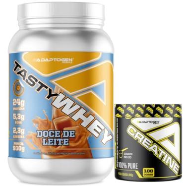 Imagem de Tasty Whey 3W Sabor Doce de Leite 900g + Creatina 300g - Adaptogen Science