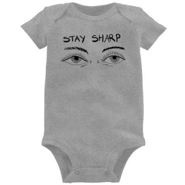 Imagem de Body Bebê Eyes Stay Sharp - Foca na Moda, Cinza, G