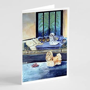 Imagem de Caroline's Treasures 7082GCA7P Cartões de felicitações com problemas duplos Shih Tzu Pacote com 8, 7 x 5, multicolorido