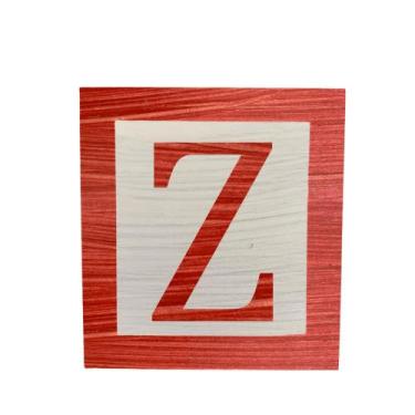 Imagem de Cubo Branco Letra Vermelha com Aplique Festa Chá de Bebê Decoração 8x8