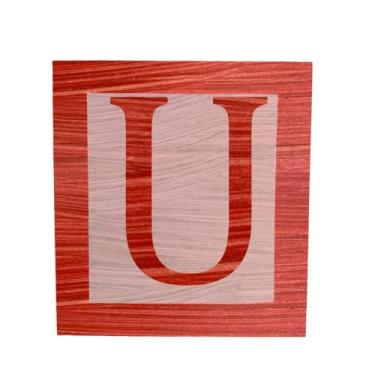 Imagem de Cubo Rosa Letra Vermelha com Aplique Festa Chá de Bebê Decoração 8x8x8