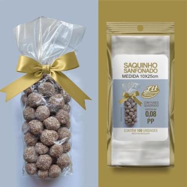 Imagem de Saquinho para pipoca gourmet 10x25cm com 100Unds  - NoBrand