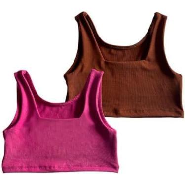 Imagem de Kit 2 Tops Regata Menina Treino Roupa Ginástica Infantil Esportes Moda