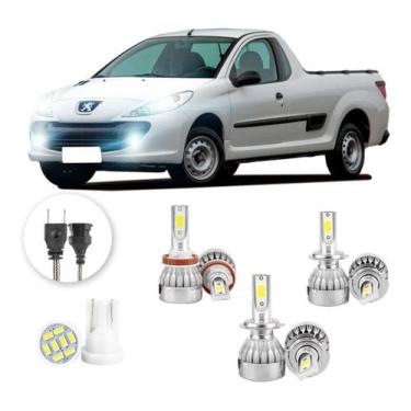 Imagem de Lampadas Led Peugeot Hoggar Todos H8 H7 H7 20000lm - V10, Branco