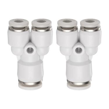 Imagem de HARFINGTON 2 peças de encaixes push to connect tubo de 1/4 polegada OD x 5/32 polegadas OD, kit de encaixe pneumático de mangueira de ar de conexão rápida de plástico T reduzindo 3 vias conector de