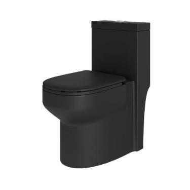 Imagem de Vaso Sanitário Monobloco para Banheiro Eva - Fabribam, Preto Fosco
