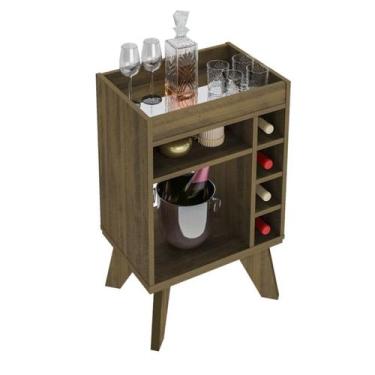 Imagem de Aparador Adega Bar 4 Nichos 72X45 cm DRI 4102 Pinho ARLY - Milani Stor