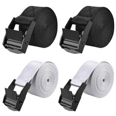 Imagem de TRIWONDER Cinch Tiras de amarrar fivela de came correia de amarração de nylon pequena catraca cintos resistentes para embalagem bateria de carga bicicleta carro rack de teto caiaque caminhão