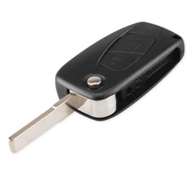 Imagem de Carcaça Chave Canivete Oca Da Fiat Stilo Punto Preta 2 Botões Trava De