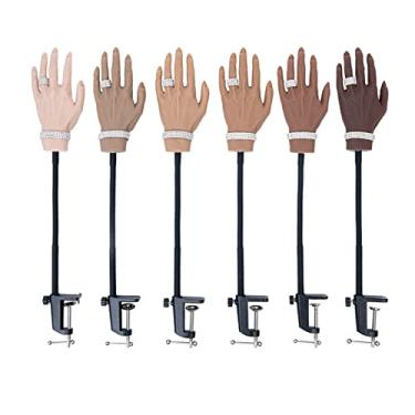 Imagem de 5sssallefaa Modelo de mão falsa de silicone para prática de manicure modelo de mão com articulações dobráveis combinando peça de unha protética (cor: Cor Nº 5 direita) (Cor nº 3 direita) (Cor nº 3