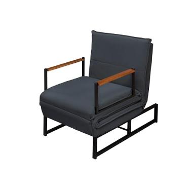 Imagem de Poltrona Moderna Versati Estofada Descanso do Papai Conforto Premium Reclinável Puff Vira Cama Solteiro Luxo Puff Retrátil Macia Extensão Sala E Quarto Pés Em Aço Escritorio (Cinza)