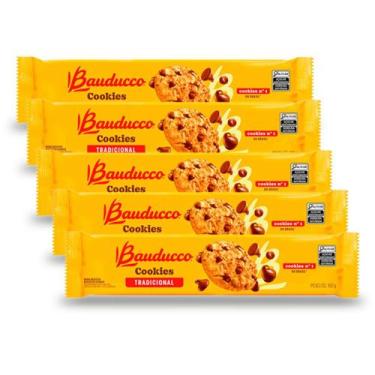 Imagem de Cookies Bauducco Tradicional Gotas de Chocolate Kit 5un 100g