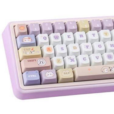 Imagem de TYRIXKI Teclas PBT 138 teclas fofas teclas de sublimação de tinta para festa musical perfil Mao para teclados mecânicos Cherry Gateron MX Swithes