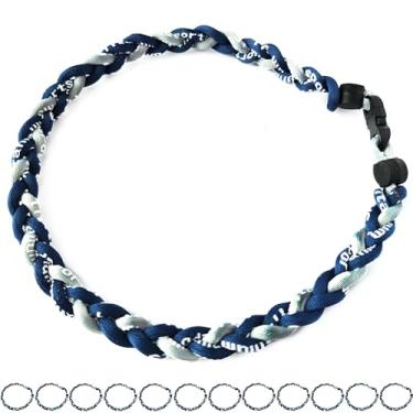 Imagem de Pacote com 12 colares de beisebol de corda de titânio tornado de corda de beisebol, 18", nylon e titânio, Sem Pedra Preciosa