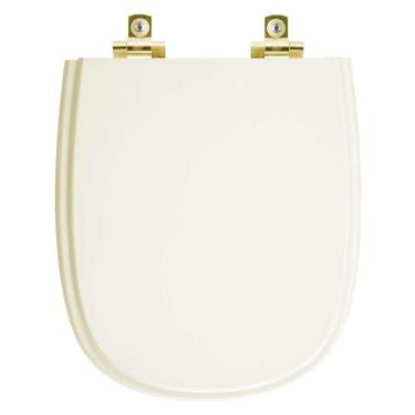 Imagem de Assento Sanitário Soft Close Sabatini Palha Para Vaso Icasa Com Ferragem Dourada