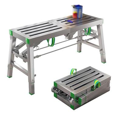 Imagem de WYUYIWH Equipamento de andaime dobrável portátil plataforma de trabalho durável torre de andaime com capacidade de carga de 399.2 kg altura ajustável e design compacto ideal para trabalho de teto C