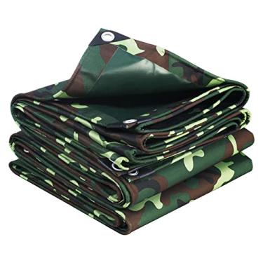 Imagem de Folha de lona camuflada impermeável 1,5 x 2 m 1,5 x 3 m 1,5 x 4 m 0,45 mm de espessura lona de camuflagem tenda de dossel multiuso à prova de chuva com ilhós (tamanho: 1,5 x 6 m)