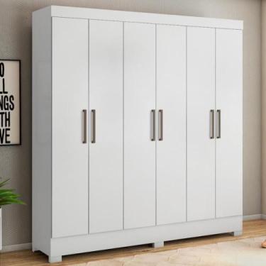 Imagem de Guarda Roupa Casal 6 Portas e 3 Gavetas York - Demóbile, Branco