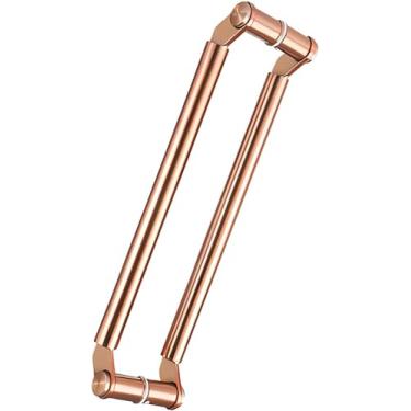 Imagem de Maçaneta de porta deslizante, garagem doméstica, puxador de porta push pull de aço inoxidável, distância de furo ajustável, maçanetas de porta de estilo simples moderno/ouro rosa/150 cm/59 pol