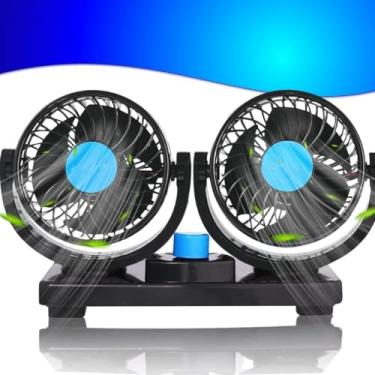 Imagem de VENTILADOR AUTOMOTIVO DUPLO ROTATIVO AJUSTAVEL VEICULAR CARRO VAN E ONIBUS 12V