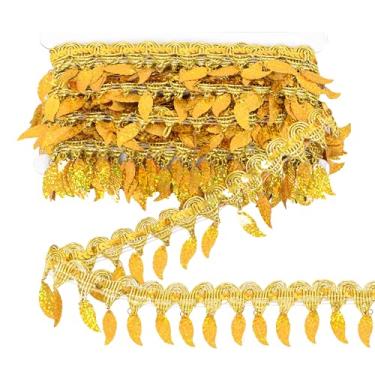 Imagem de Acabamento de franja de costura, fita de renda trançada metálica com 10 metros de folha de borla para decoração de cortina de fantasia de festa artesanal, glod