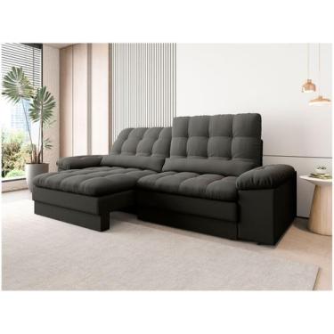 Imagem de Sofá 4 Lugares Retrátil Reclinável Velosuede Cristal Next Sofás, Chumb