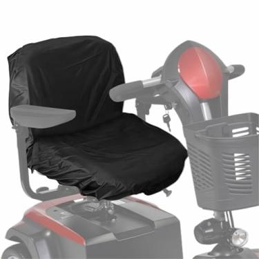 Imagem de LITEMATIRA Capa de assento para cadeira de scooter elétrica - Protetor de cadeira de rodas resistente à prova d'água 210D acessórios de sol, chuva, poeira, sujeira para idosos deficientes, 71 cm C x