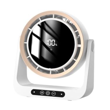 Imagem de WeiLaiKeQi Fã da mesa 90 ° Cabeça de inclinação Handsal silencioso fã portátil fã USB Quiet recarregável para caminhada dormitório externo de carro doméstico, Branco