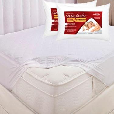 Imagem de Kit 8 Travesseiros Ortobom Casadinho Fibra Siliconizada e Espuma Silic