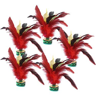 Imagem de 5PCS 20CM Petecas Pena, Handmade Chinês Foot Kick Brinquedos para Outdoor Indoor Jogos