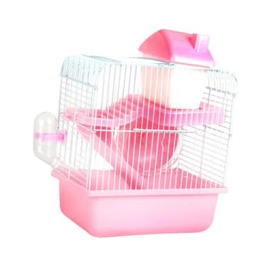 Imagem de Generic Exercício de gaiola de hamster de 2 camadas Acessórios para casa de casa Small Animal Cage Hamster Habitat para ratos Ratos Gerbils cobaias porquinhos, Rosa