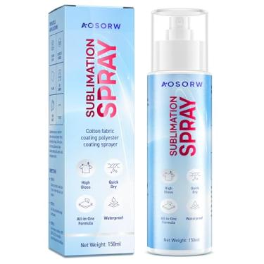 Imagem de AOSORW Spray de sublimação para camisas de algodão, spray de revestimento de sublimação para camisetas, lona, suprimentos de sublimação para algodão, lona, tecido de poliéster, secagem rápida, alto