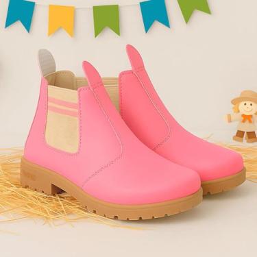 Imagem de Bota Botina Caipira Infantil Rosa: Perfeita para Festas Juninas - Mode